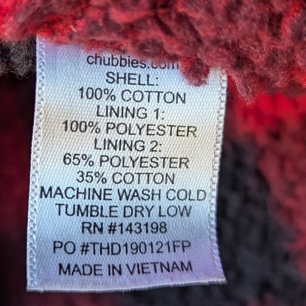 Chubbies The Piston Trucker Jacket Canvas Buffalo Check Sherpa Lined Medium - Picture 8 of 10